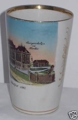 schöner Porzellan Becher Hartha Schloßfest 1903