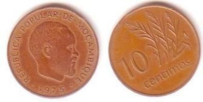 seltene 10 Centimos Kupfer Mosambik 1975