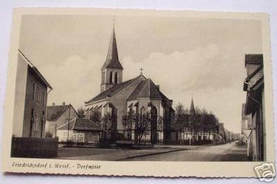seltene Ak Friedrichsdorf in Westf. Dorfmitte um 1940