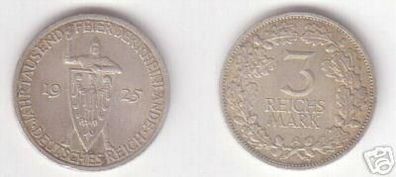 Silber Münze 3 Mark Rheinlandfeier 1925 A