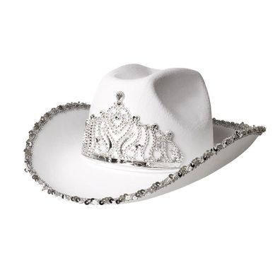 Cowboyhut Glimmer weiß