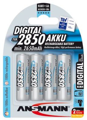 Ansmann Digital - AA Mignon - 1,2 Volt 2850mAh Ni-MH - 4er Blister