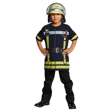 Spieleshirt Feuerwehr blau Feuerwehrmann
