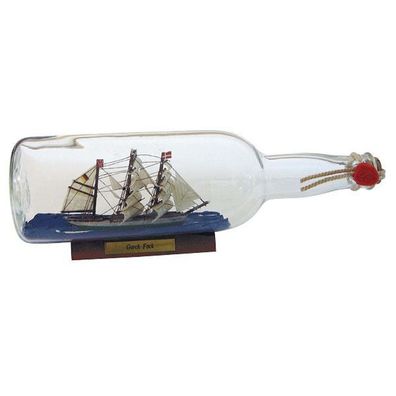 Buddelschiff, Flaschenschiff "Gorch Fock" Segelschiff in der Rum Flasche 29 cm