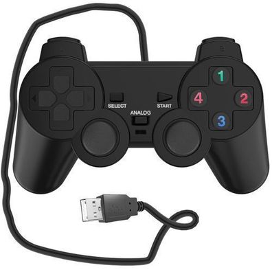 Gamepad Controller PC PS3 Joystick Play Konsolenartigem Layout Schwarz Retoo