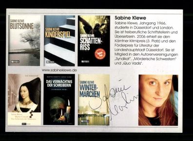 Sabine Klewe Autogrammkarte Original Signiert # BC 216593
