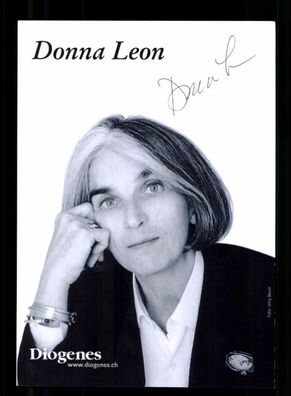 Donna Leon Amerikanische Schriftstellerin Original Signiert ## BC 216540