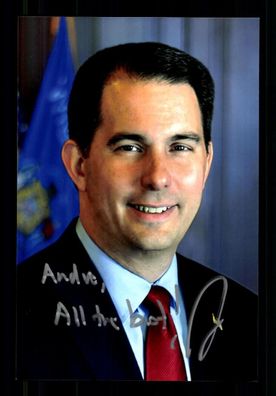 Scott Walker Gouverneur von Wisconsin 2011-19 Foto Original Signiert # BC 216692