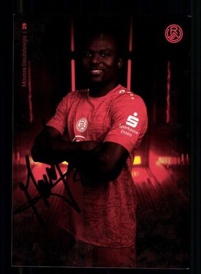 Moussa Doumbouya Autogrammkarte Rot weiss Essen 2024-25 Original Signiert
