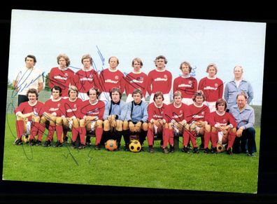 Fortuna Düsseldorf Original Mannschaftskarte 1974-75 16x Original Signiert