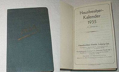 Hausbesitzer Kalender 1935 / 23. Jahrgang