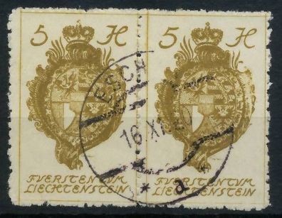 Liechtenstein 1920 Nr 25 zentrisch gestempelt WAAGR PAAR X1398EA