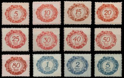 Liechtenstein Portomarken 1920 Nr 1-12 ungebraucht X1429FE