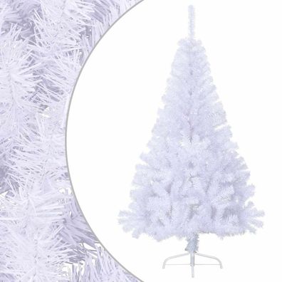 vidaXL Künstlicher Halb-Weihnachtsbaum mit Ständer Weiß 150 cm PVC