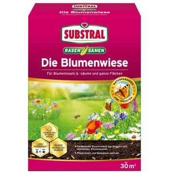 SUBSTRAL® Die Blumenwiese, Rasen- & Blumensamen, 300 g für 30 m²