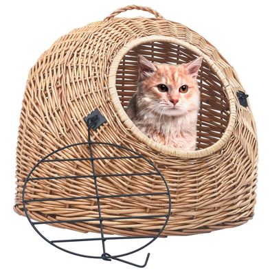 vidaXL Katzen-Transportkorb 60x45x45 cm Natürliche Weide