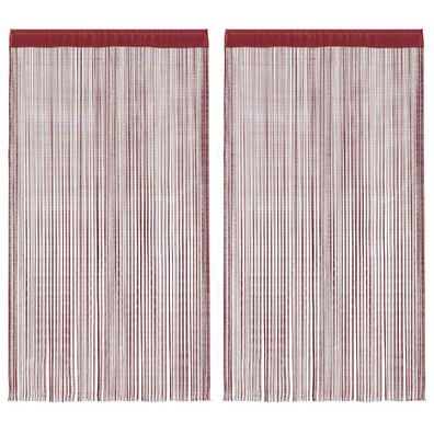 vidaXL Fadenvorhänge 2 Stk. 140 x 250 cm Burgunderrot