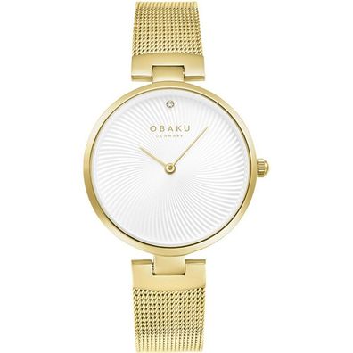 Obaku - Armbanduhr - Damen - Quarz - Diamant-Gold - V256LXGIMG