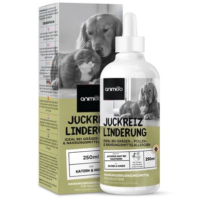 Anti Juckreiz Tropfen für Hunde & Katzen - 250ml gegen juckende - animigo