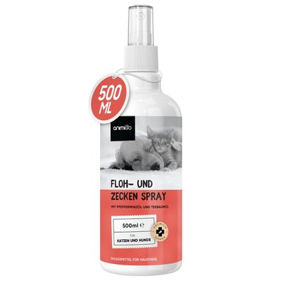 Floh & Zeckenschutz für Hunde & Katzen - 500ml Zeckenschutz mit Pfefferminz & Rizinus