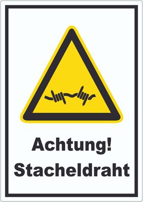 Achtung Stacheldraht Aufkleber