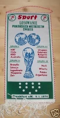 Wimpel Fussball World Cup Auslosung Frankfurt Main 1974