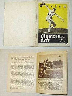 Werfen Olympia Heft Nr. 11 von 1936