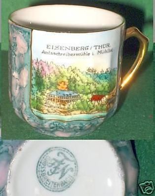 kleine Porzellan-Tasse Andenken Eisenberg/ Thür.