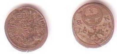 kleine Silber Münze Österreich 3 Pfennig Breslau 1697