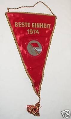 kleiner DDR Wimpel Kampfgruppe Beste Einheit 1974