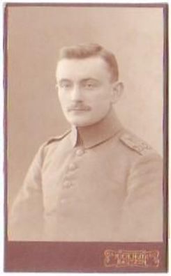 kleines Kabinettfoto eines Soldaten aus Bautzen um 1910