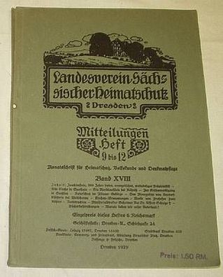 Landesverein Sächsischer Heimatschutz Dresden 1929