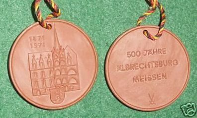 Medaille aus Porzellan 500 Jahre Albrechtsburg Meißen