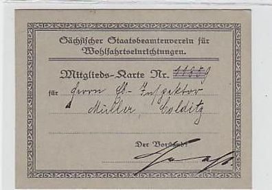 Mitgliedskarte Sächsischer Staatsbeamtenverein um 1930