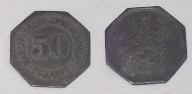 Notgeld Münze 50 Pfennig Mansfeld Gewerk. Eisleben 1918