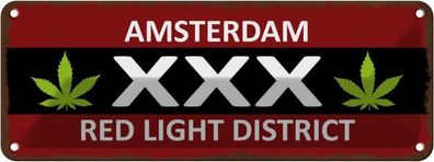 vianmo Blechschild 27x10cm Amsterdam XXX red light district Deko Geschenk