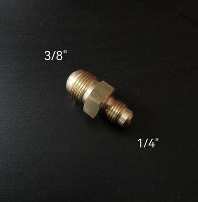 Verbindungsnippel 3/8" x 1/4" Reduziernippel für gebördelte Kältemittelleitungen SAE