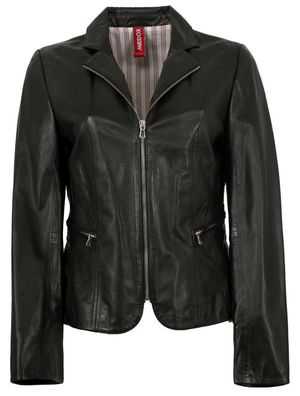 MADDOX - Damen Lederjacke Blazer Lammnappa schwarz