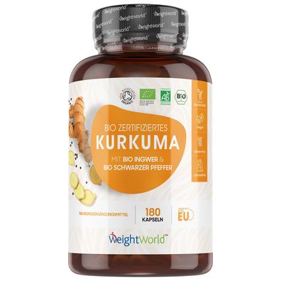 BIO Kurkuma Kapseln 180 Kapseln - WeightWorld