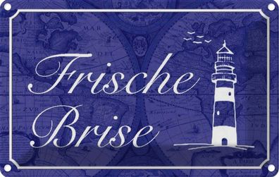 vianmo Blechschild 30x20cm Frische Brise Meer Leuchtturm Deko Geschenk