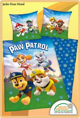 Bettwäsche Paw Patrol Kinderbettwäsche Hunde Chase Skye Rubble Gr:135x200cm NEU