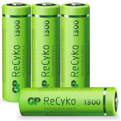 4x GP ReCyko AA-Akku NiMH 1300mAh Mignon LR06 LR6 1,2V AA Akku Accu Batterie