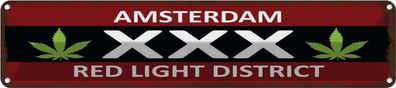 vianmo Blechschild 46x10cm Amsterdam XXX red light district Deko Geschenk