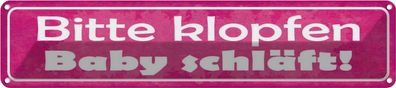 vianmo Blechschild 46x10cm bitte klopfen Baby schäft Deko Geschenk