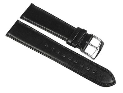 Uhrenarmband Leder Handgearbeitet | Kalbnappa weich schwarz Miami