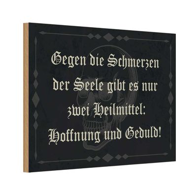 vianmo Holzschild 30x20cm Schmerzen Seele Zwei Heilmittel Deko Geschenk