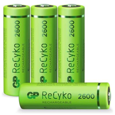 4x GP ReCyko AA-Akku NiMH 2600mAh Mignon LR06 LR6 1,2V AA Akku Accu Batterie