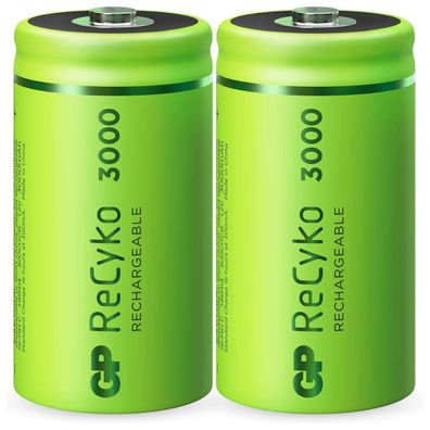 2x GP ReCyko Baby C Akku NiMH 3000mAh 1,2V HR14 R14 Wiederaufladbar Batterie