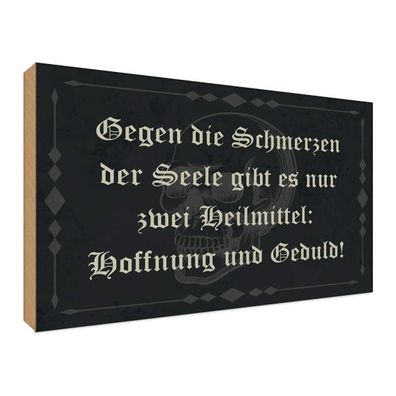 vianmo Holzschild 40x30cm Schmerzen Seele Zwei Heilmittel Deko Geschenk