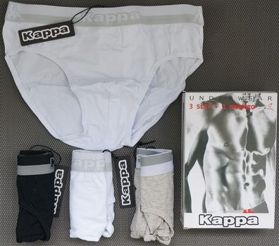 Kappa 4er Pack Unterhosen Herren Unterwäsche Größen S M L Slips Slip